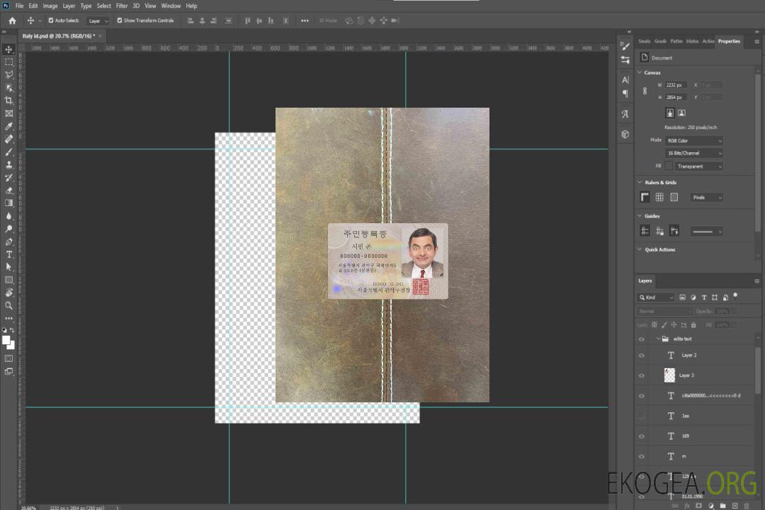 Corée ID version 2 photolook AVANT template Corée ID version 2 photolook AVANT template